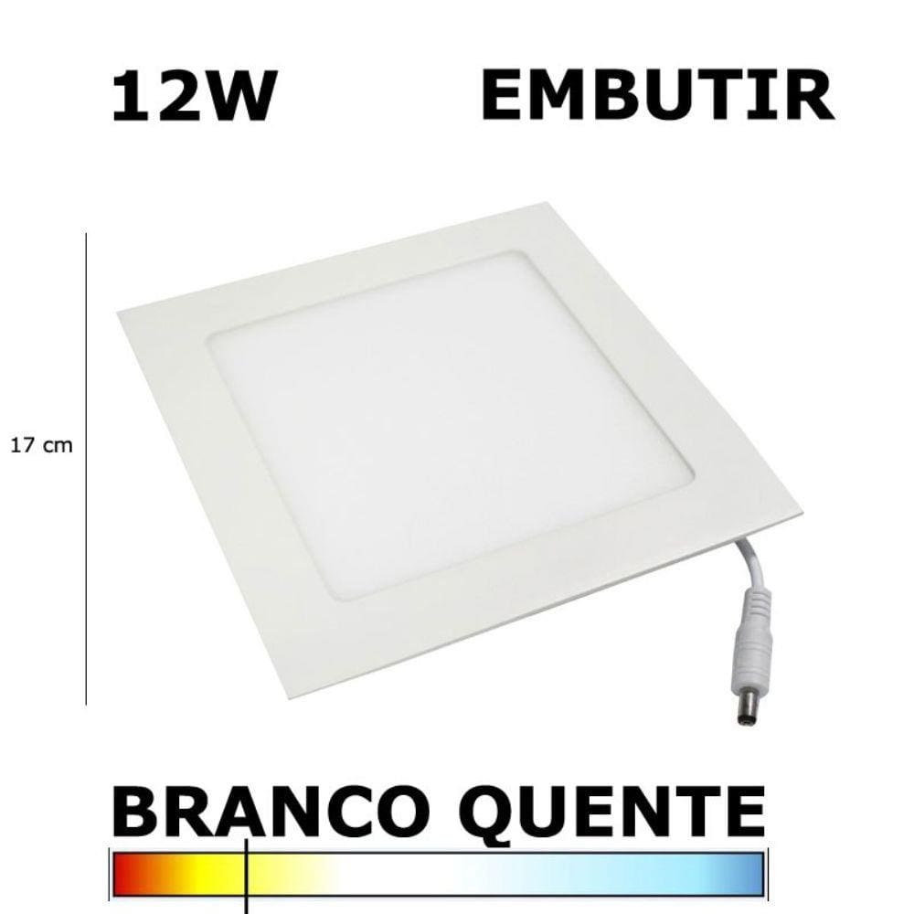 Painel Plafon Led 12W 17Cm Embutir 3000K Evoled