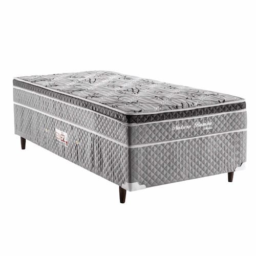 Cama Box Conjugada Solteiro Herval Nature com Pillow Inn e Molas Bonnel 56x88x188cm - Cinza/Branco Floral é boa?