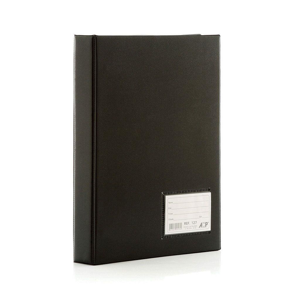 Pasta Catálogo 0,12 micros 4 parafusos Courvin Liso com 50 Envelopes ACP Preto