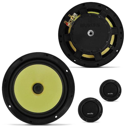 Kit 2 Vias Bravox Endurance CS60K Alto Falantes 6" 160W RMS 4 Ohms + 2 Tweeters