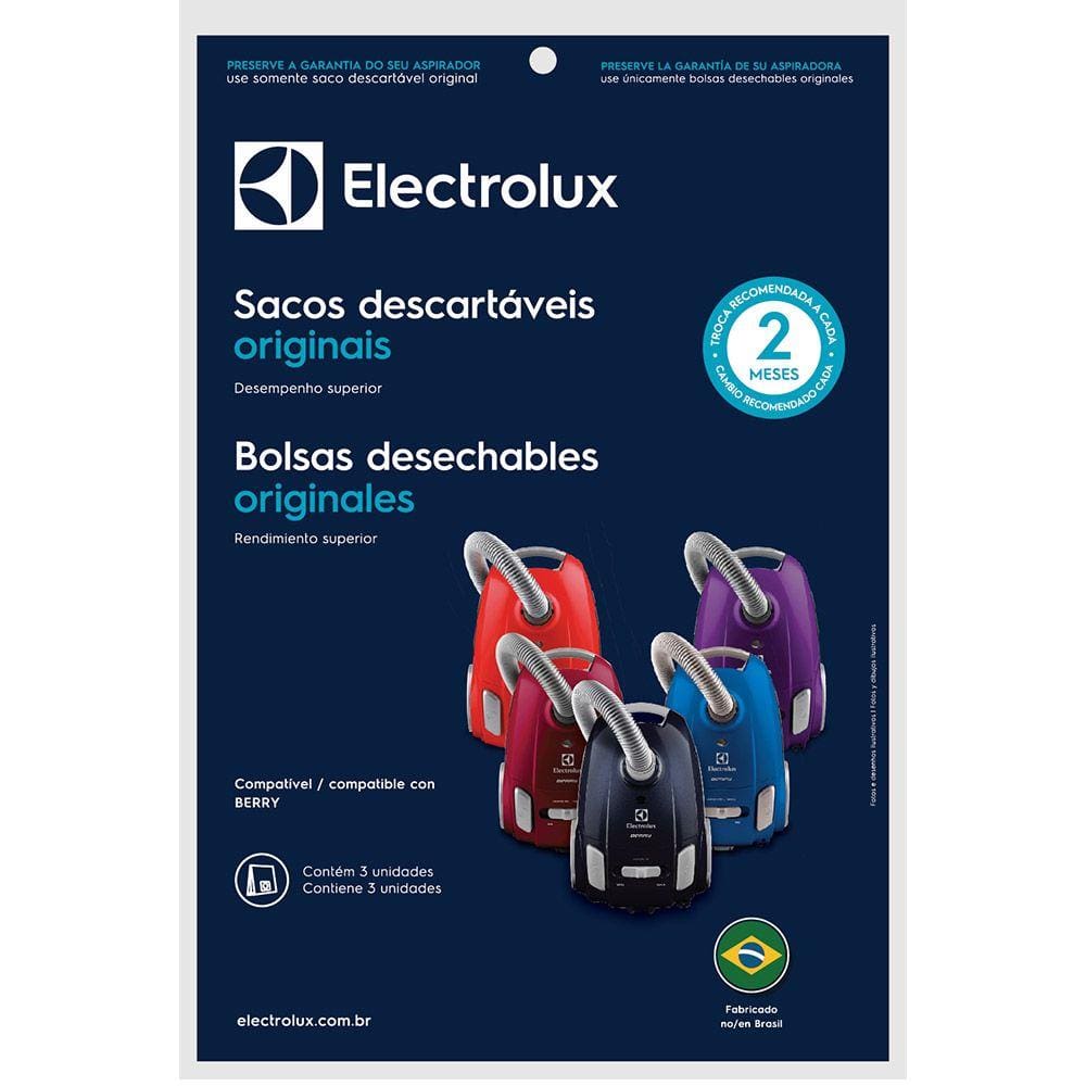 Kit C/ 3 Sacos Descartáveis P/ Aspiradores De Pó Modelos: Berry Electrolux (Sbebe)