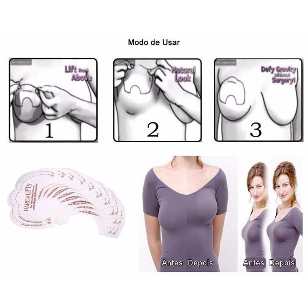 10 Levanta Seio Bare Lifts Sutiã Adesivo Plástica Rápida | Extra