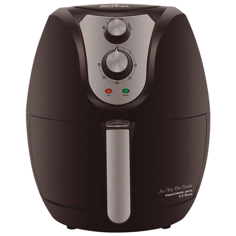 Fritadeira Elétrica Sem Óleo Britânia Air Fryer Pro Saúde 4,4L - Preta