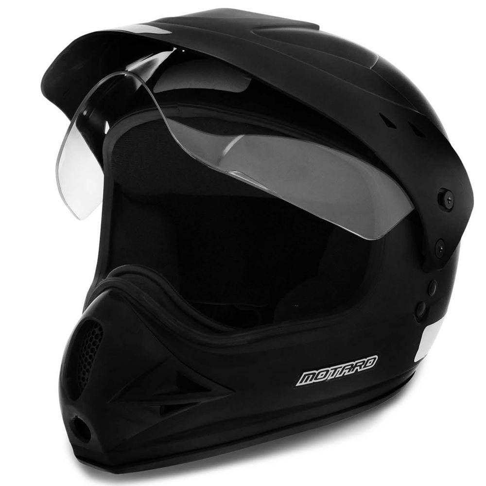 Capacete Cross EBF Motard Solid Preto Fosco Com Viseira