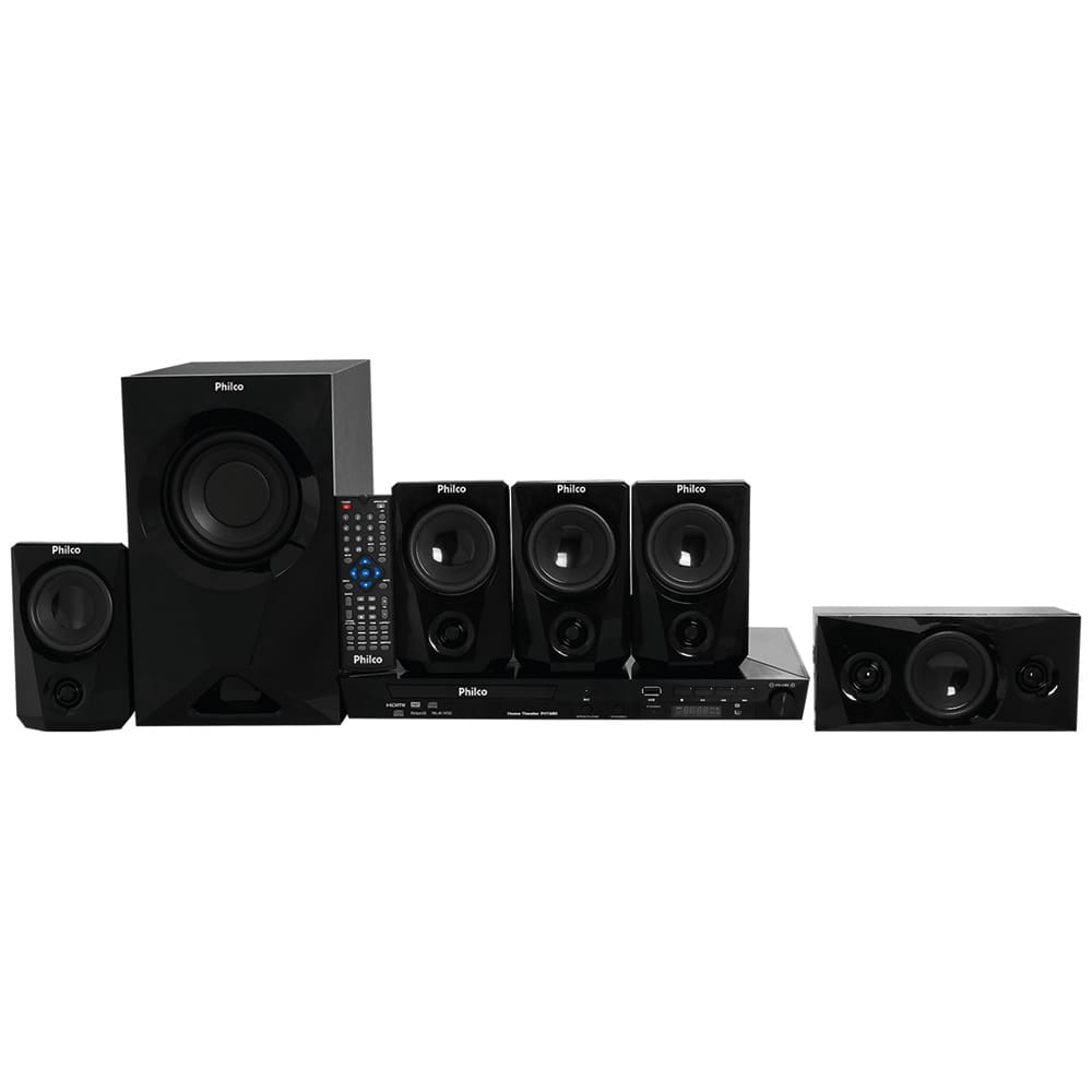 Home Theater Philco PHT680 5.1 Canais Entrada USB e Auxiliar de Áudio Estéreo Karaokê e Saída HDMI – 450W