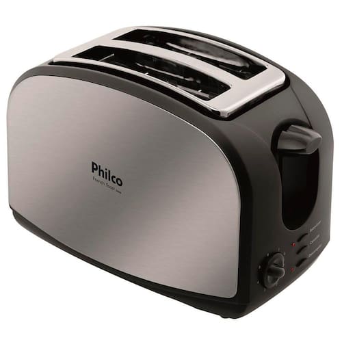 imagem-Torradeira French Toast Philco com 8 Níveis de Tostagem - Inox/Preto - 220v