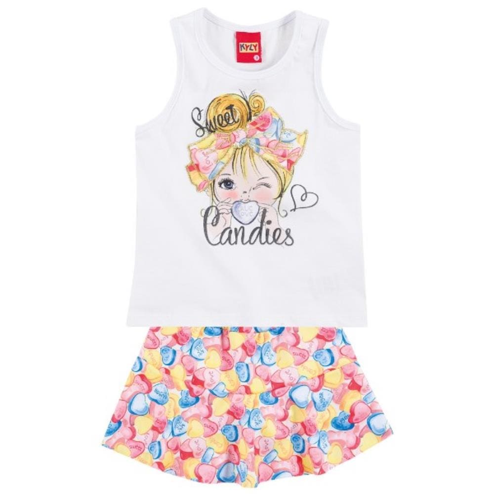 Conjunto Blusa E Saia Laço Kyly 108055
