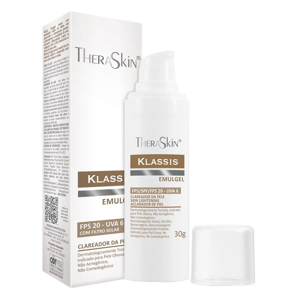 Klassis Emulgel Theraskin - Creme Clareador Fps20 30G