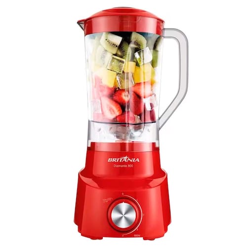 imagem-Liquidificador Britânia Diamante 800 Vermelho 900W e 4 Velocidades  - 110V