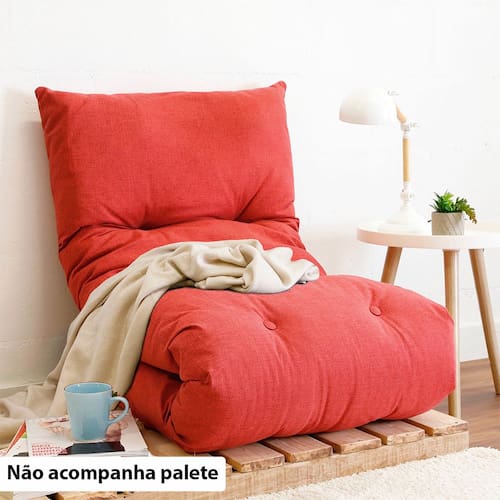 Futon Colchonete Dobrável Solteiro Vermelho é boa?