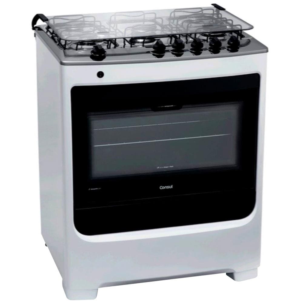 Fogão Consul 5 Bocas CFS5NAB com Mesa de Inox e Acendimento Automático Bivolt - Branco