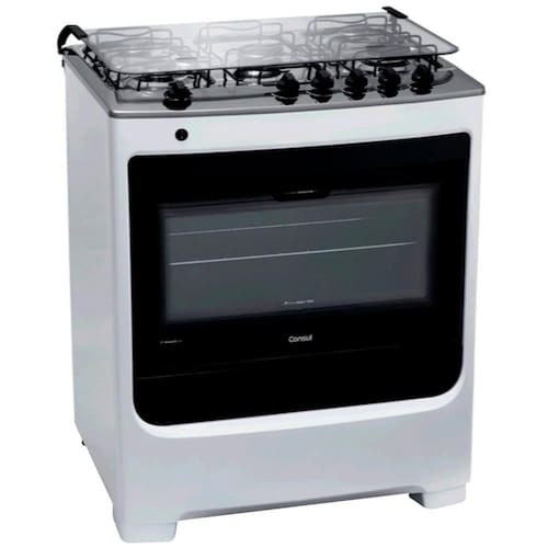 imagem-Fogão Consul 5 Bocas CFS5NAB com Mesa de Inox e Acendimento Automático Bivolt - Branco
