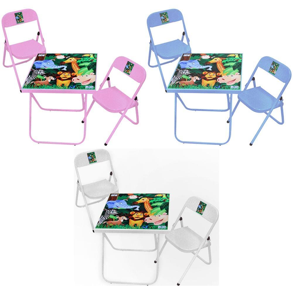 Conjunto Mesa Infantil Dobrável Com 02 Cadeiras em Aço - Utilaço
