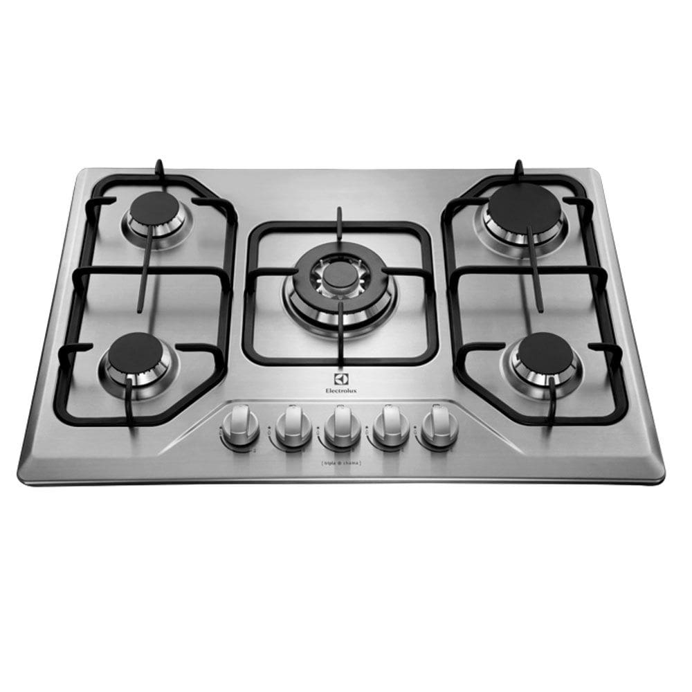 Cooktop 5 Bocas À Gás Electrolux Gt75X Com Acendimento Automático E Mesa De Inox