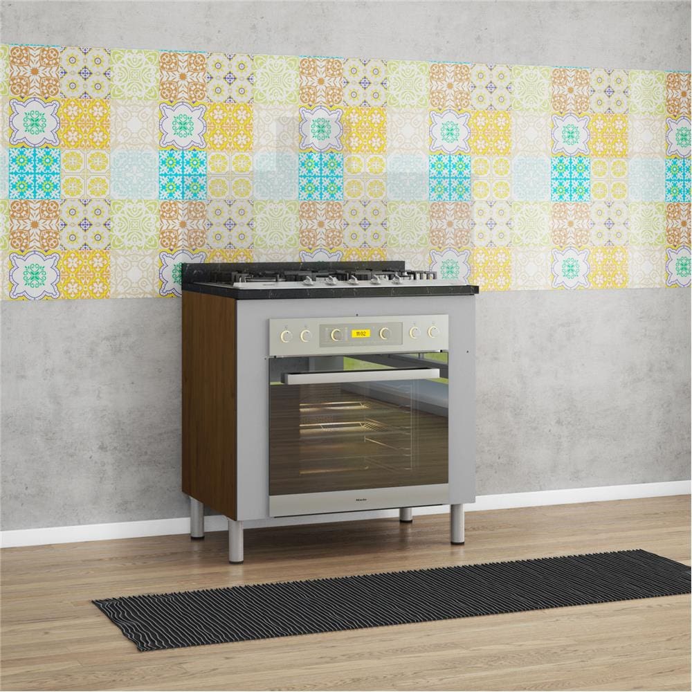 Balcão para Forno e Cooktop Bartira Rubi com 5 Bocas - 80,1cm de largura - Grapia / Platinum