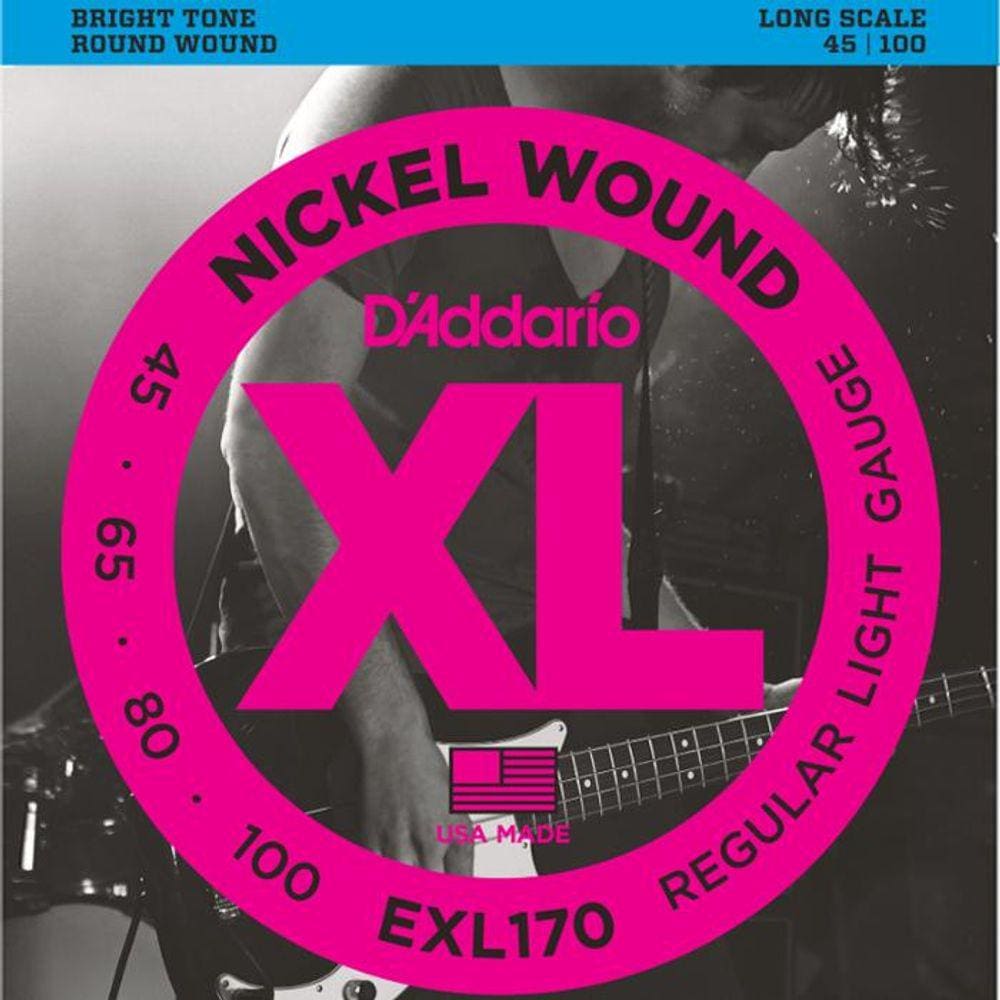 Encordoamento Baixo D`Addario EXL170 4 Cordas 045 Regular Light Escala Longa