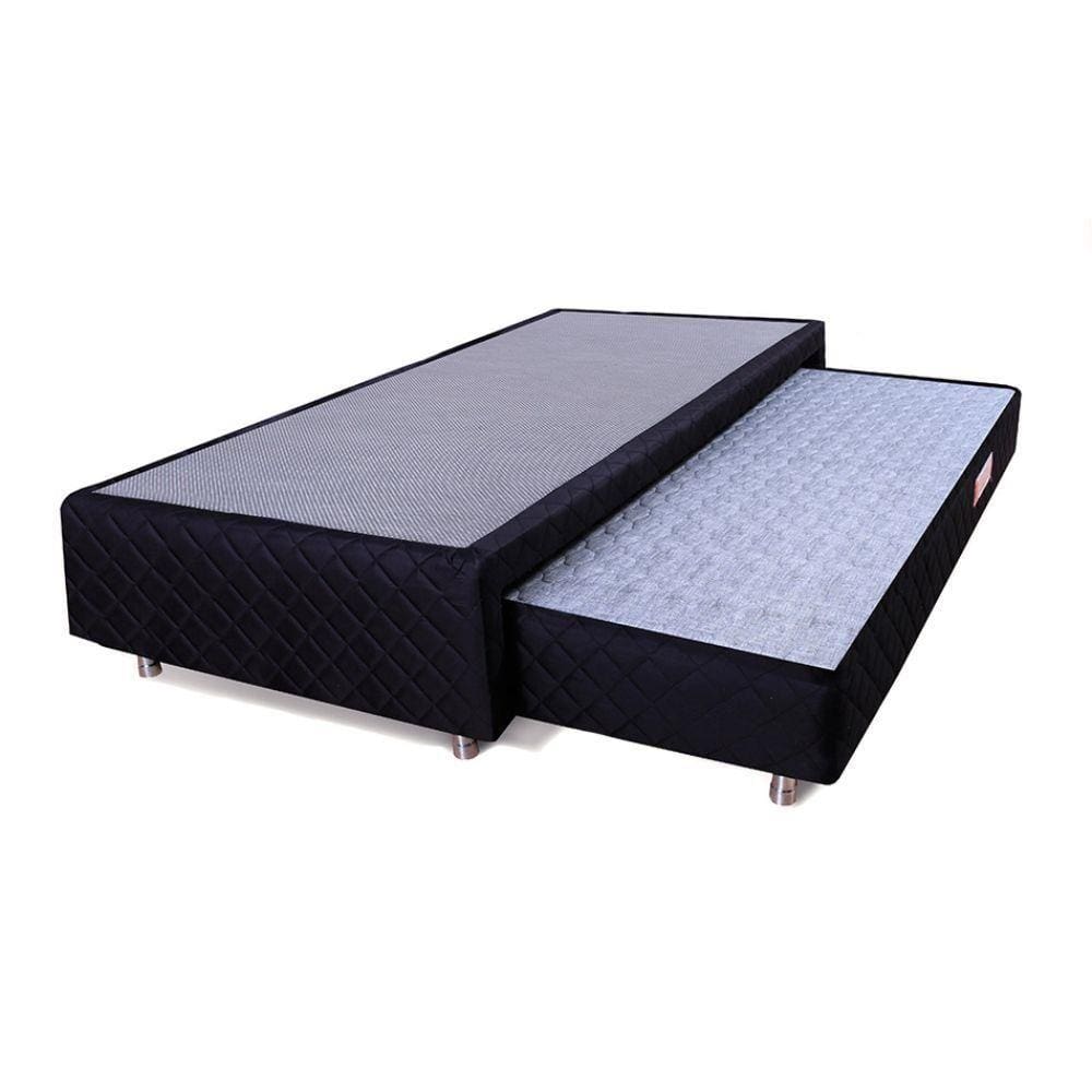Cama Box Solteiro + Colchão Auxiliar Espuma D28 Bicama BF Colchões 88x188x37cm