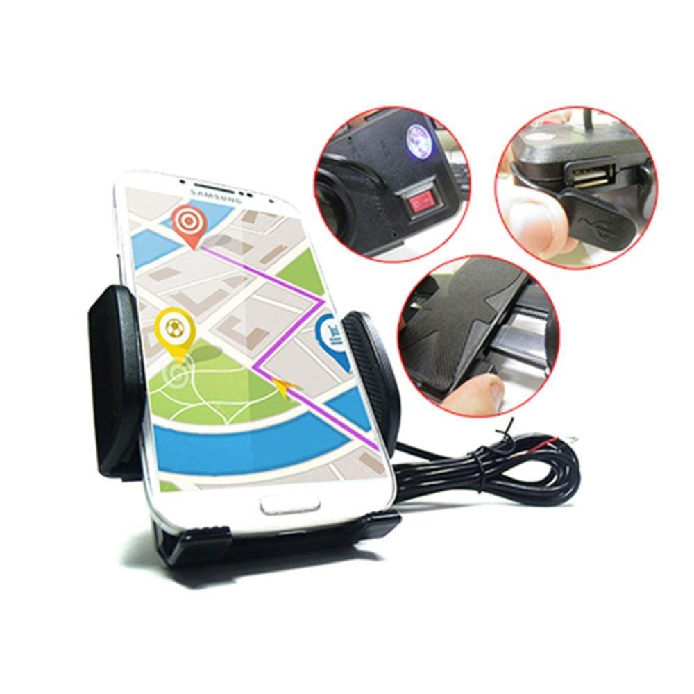 Suporte Com Usb Carregador Para Moto Motocicleta Para Celular Smartphone Gps