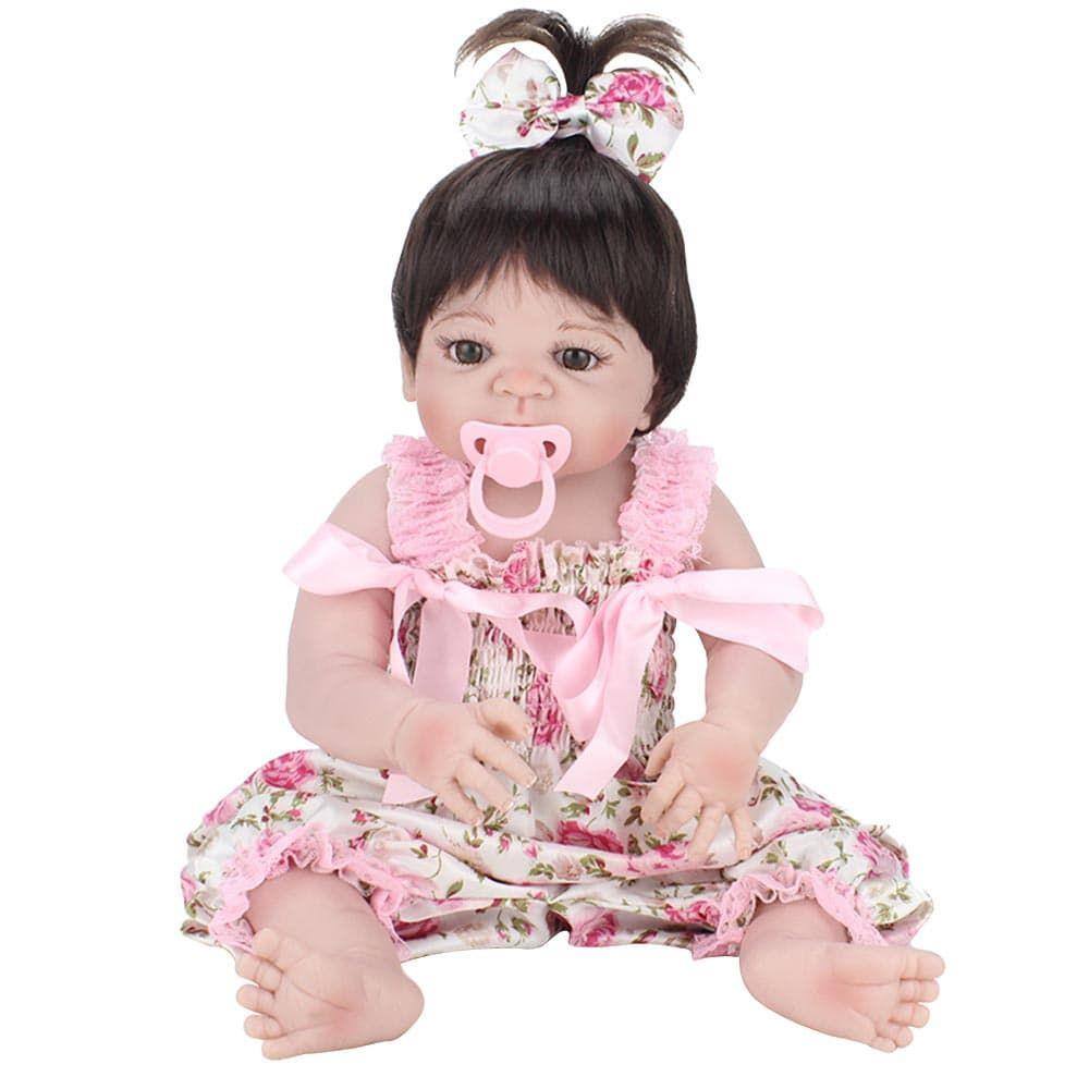 Boneca Tipo Bebê Reborn Membro Silicone Grande Baby Kiss - Carrefour