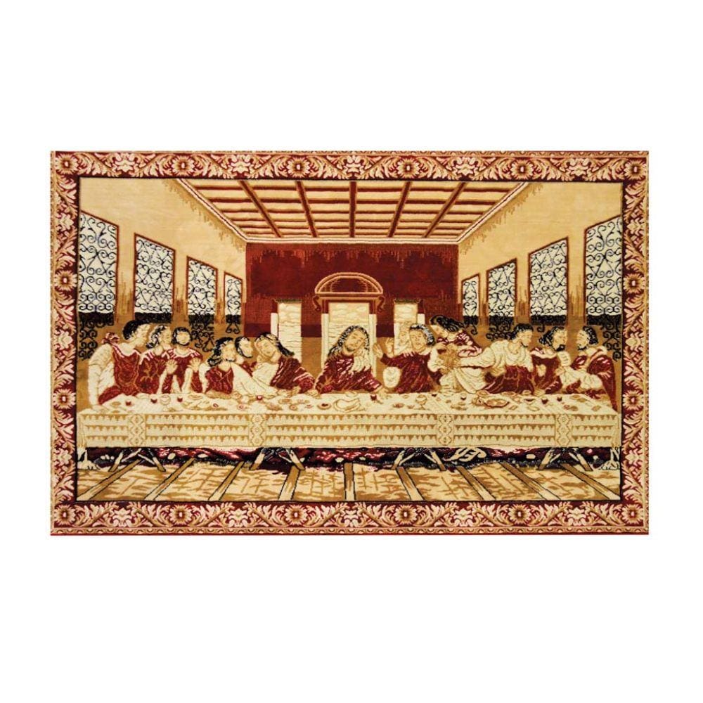 Tapete Retangular Veludo Gobelem Santa Ceia 100x150 cm