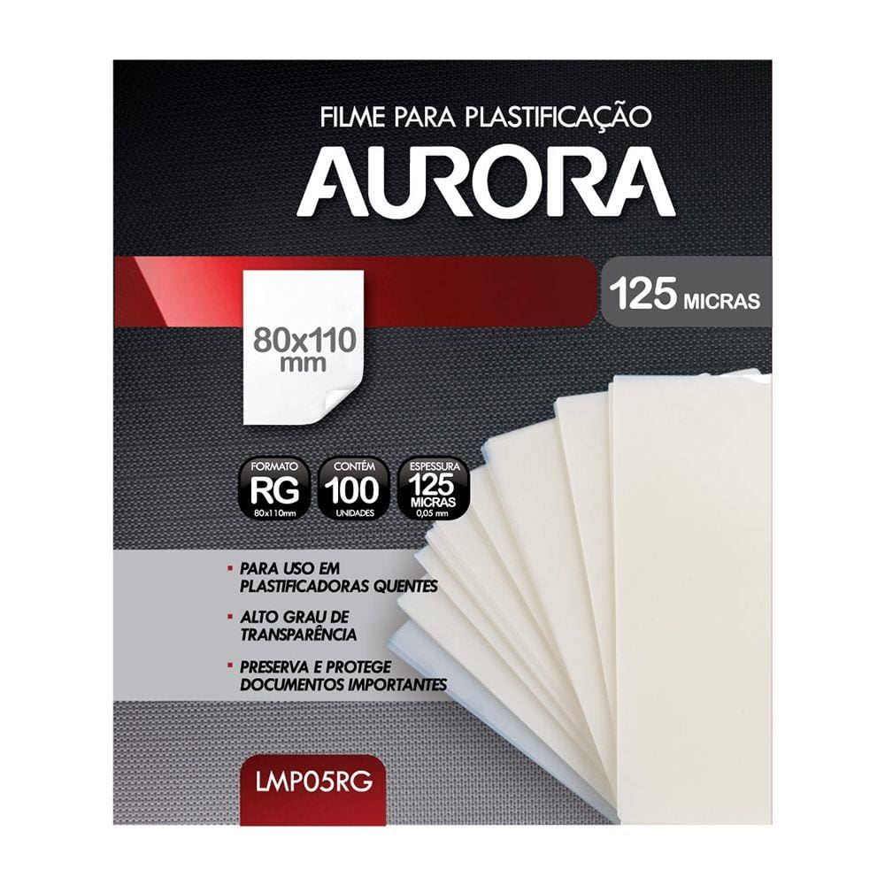 Filme para Plastificação Tamanho de RG Aurora
