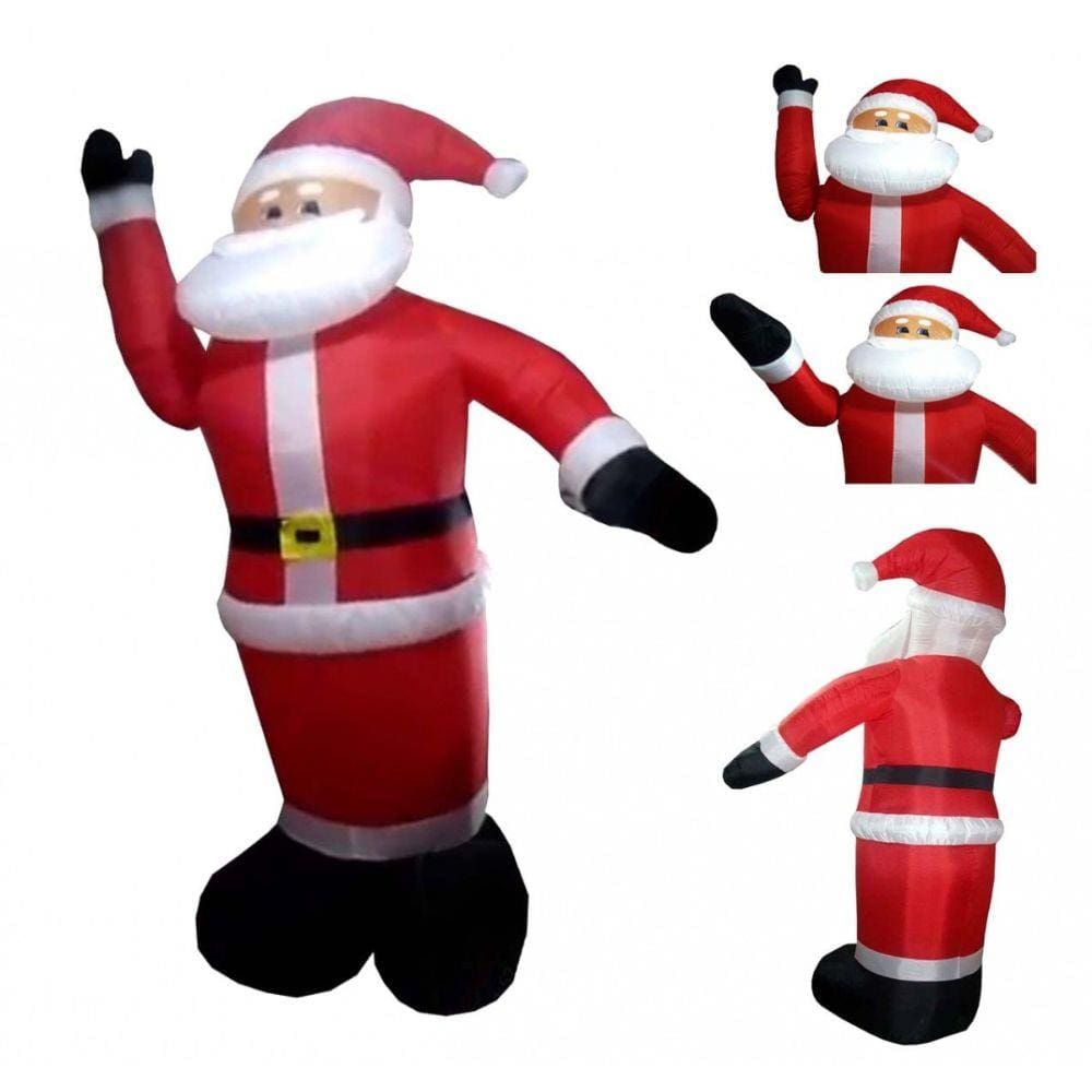 Papai Noel Inflavel Com Braço Mecanico 2,4 Metros Natal Decoracao Natalino