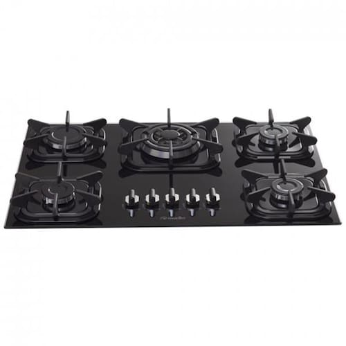 imagem-Cooktop a Gás 5 bocas Tripla Chama - Bivolt - Mueller - GLP - Preto