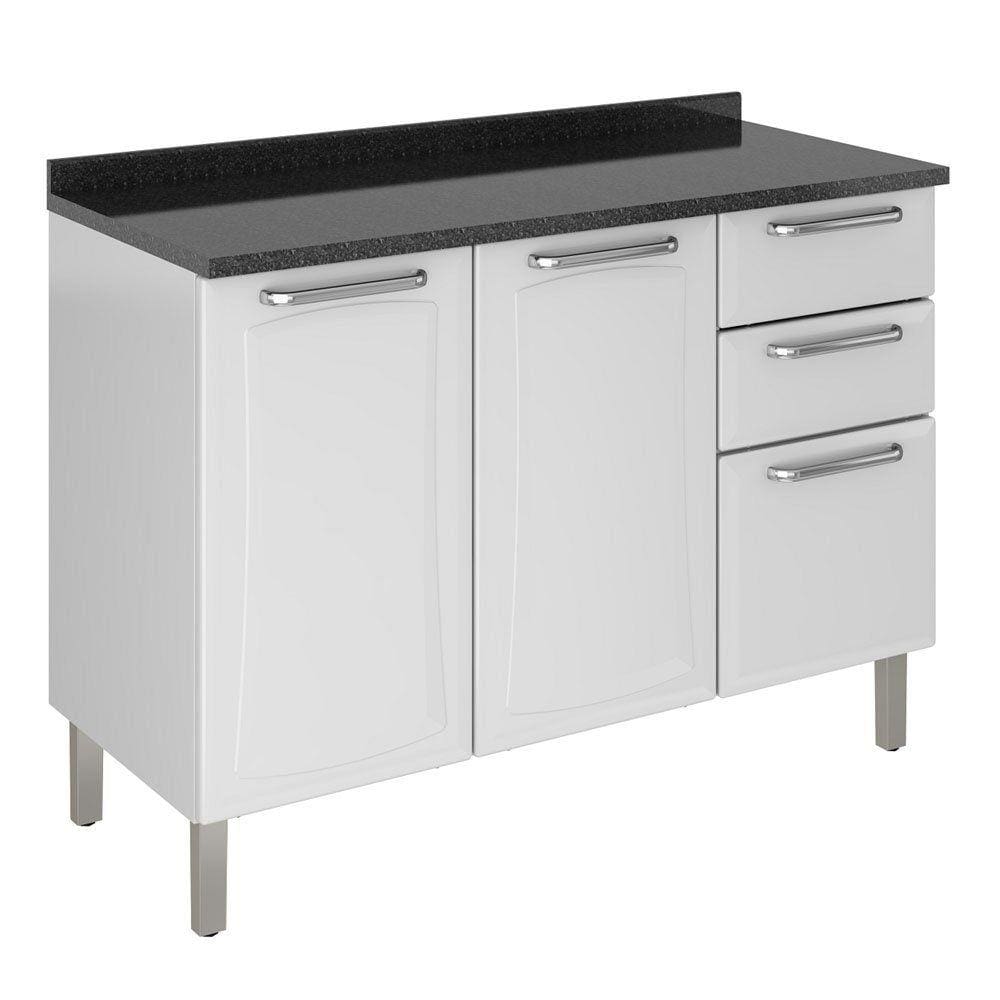 Balcão Tarsila 1,20m 3 Portas 02 Gavetas com Tampo Itatiaia