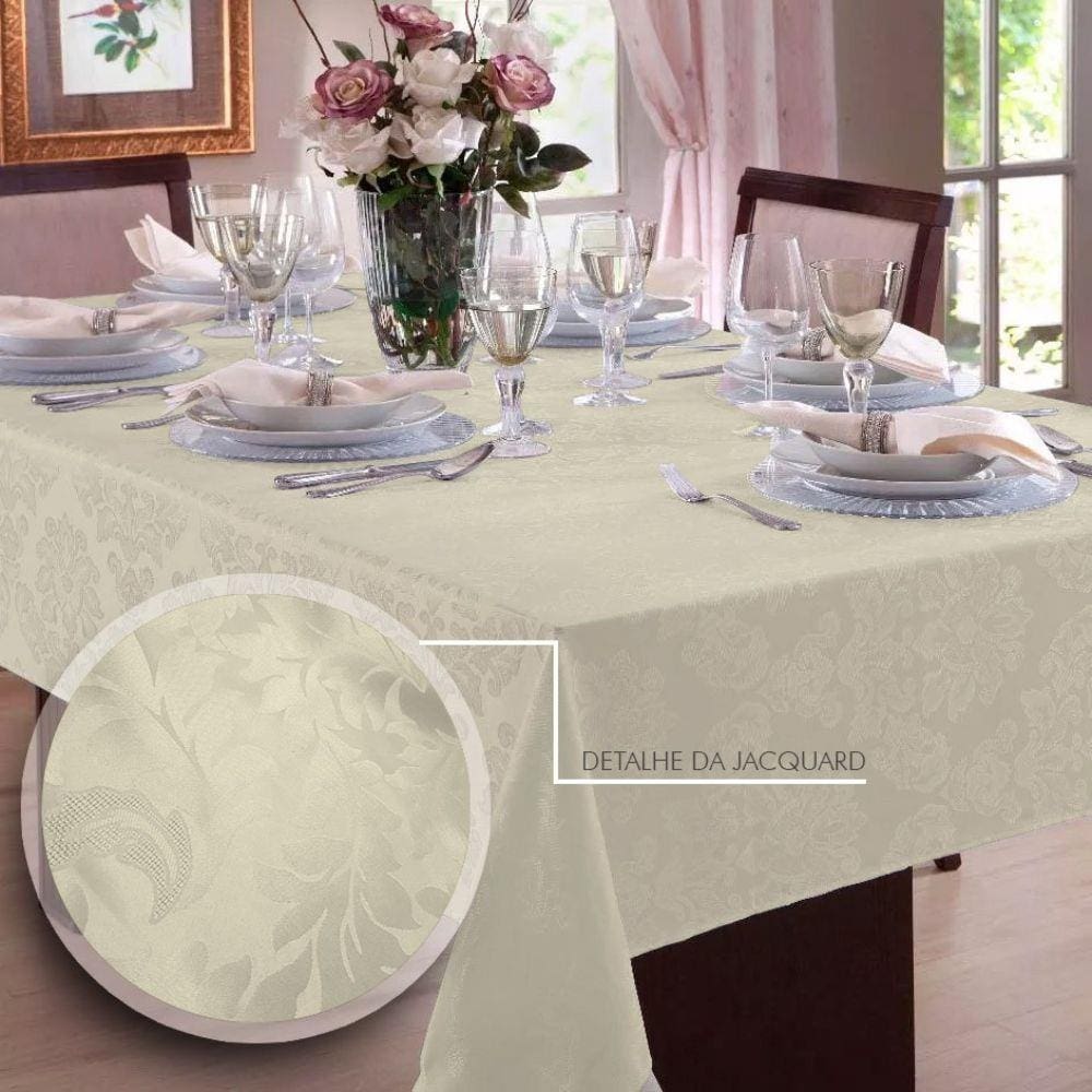 Toalha de mesa Jacquard Retangular 6 Lugares