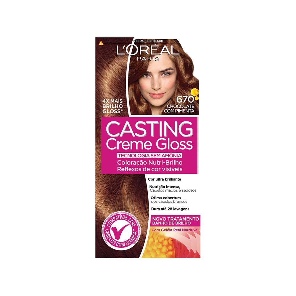 L`Oréal Casting Tintura Creme Gloss - 670 Chocolate com Pimenta