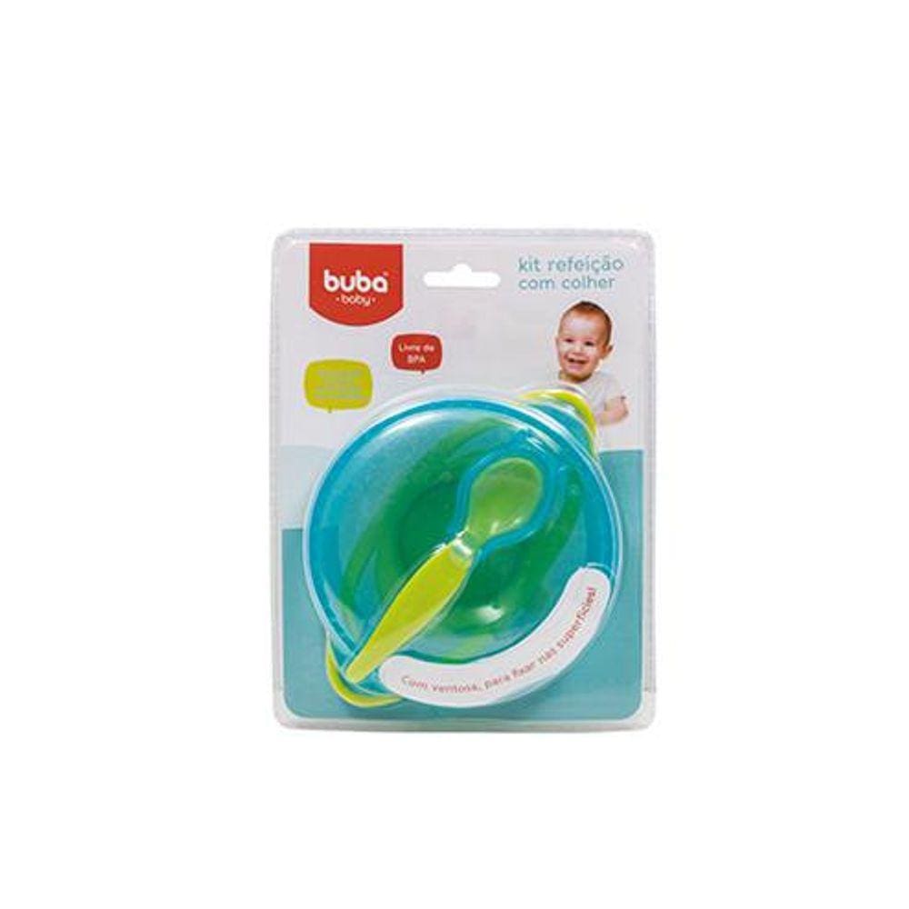 Kit Refeição Com Colher Buba Toys Azul