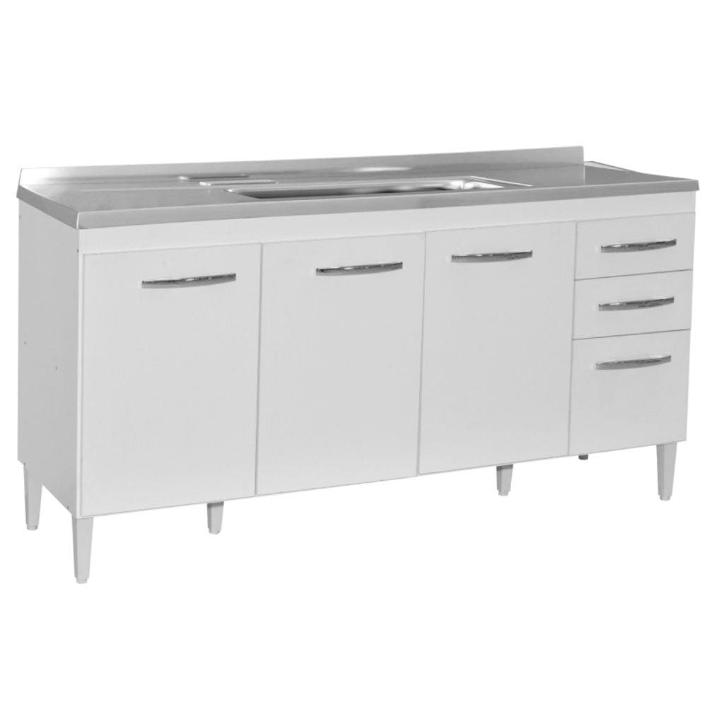 Balcão Gabinete de Pia Áustria 160cm 04 Portas 02 Gavetas - Lumil Móveis