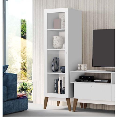 imagem-Cristaleira 1 Porta Retrô 0809 Genialflex Branco