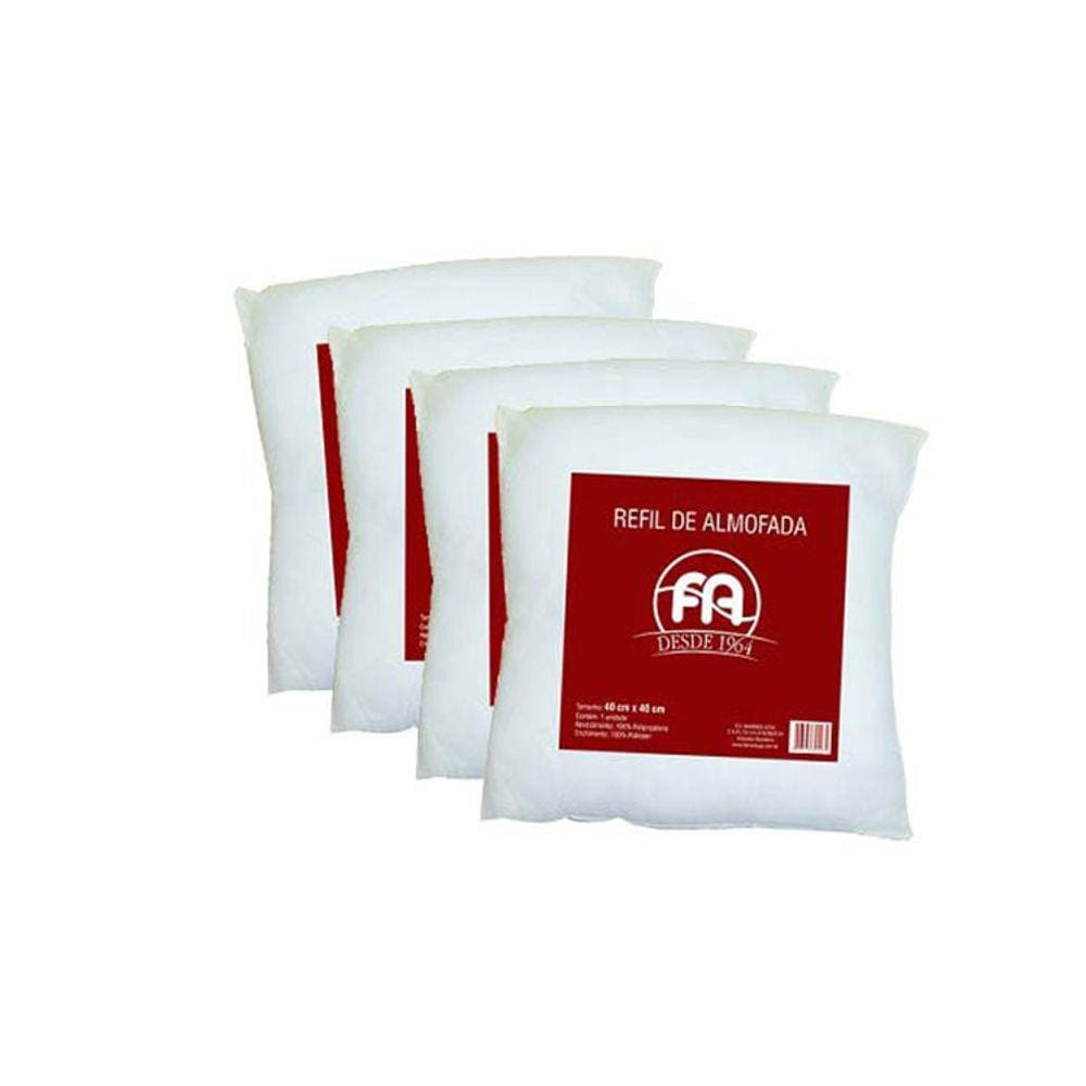 Kit com 4 Refil Para Enchimento de Almofada 40x40cm