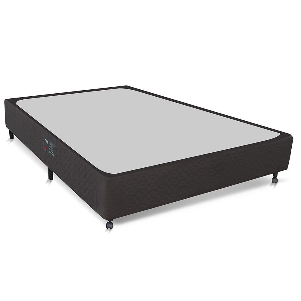 Base Box para Colchão Casal Castor Sleep Class Pocket Hibrido com Rodízio 40x138x188 cm - Cinza