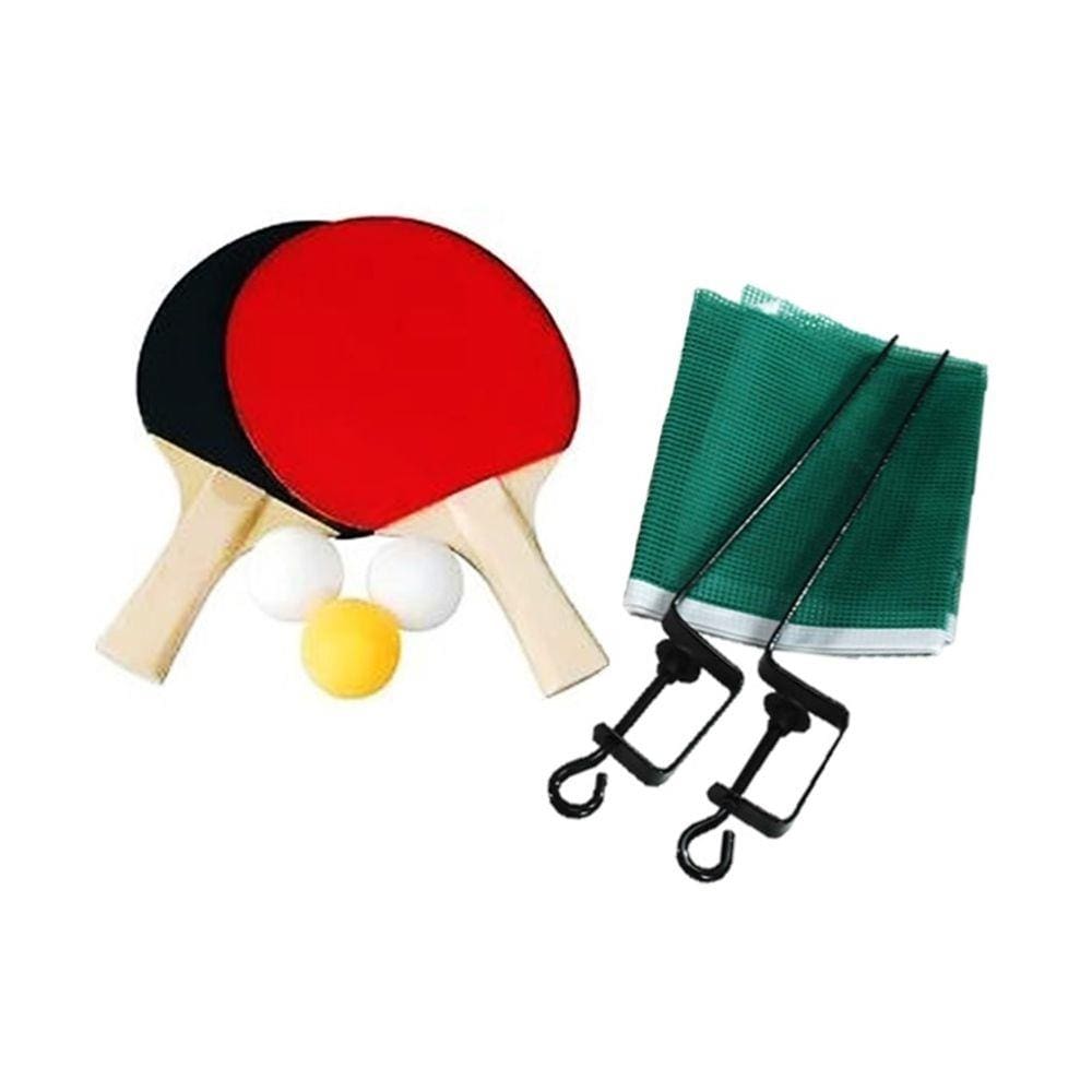 Kit Ping Pong 8 Peças Com Rede Suportes Raquetes E Bolas