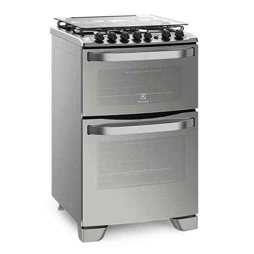 Fogão Electrolux 4 Bocas Celebrate 56DAX com Forno Duplo - Prata - 110V Menor preço em Fogão Electrolux 4 Bocas Celebrate 56DAX com Forno Duplo - Prata - 110V