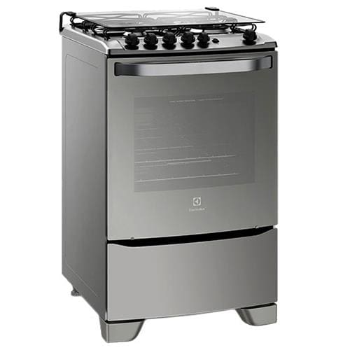 imagem-Fogão Electrolux 4 Bocas 56TAX com Porta Full Glass e Grill Elétrico - Prata