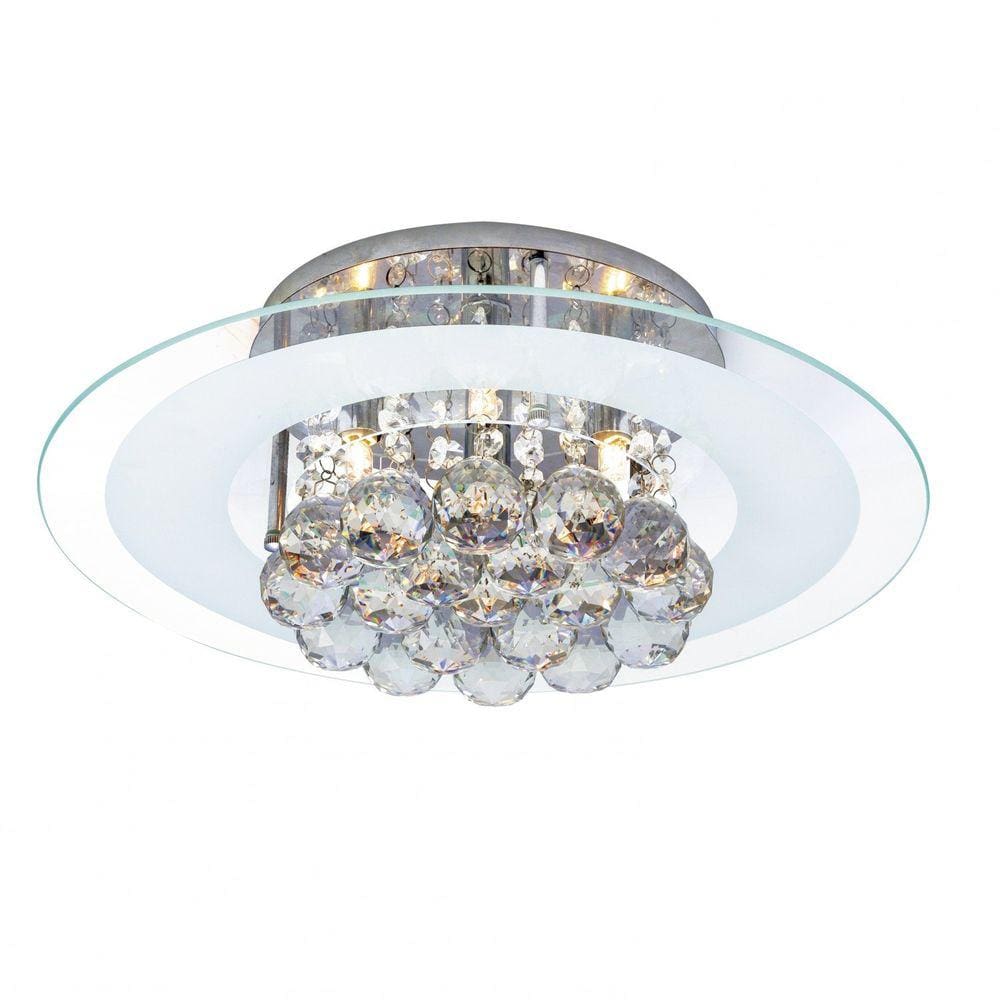 Plafon Cristal de Sobrepor para 4 Lâmpadas Redondo Roma Startec