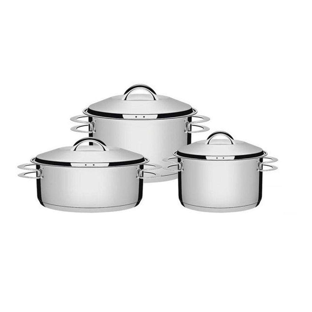 Jogo De Panelas Inox 3 Peças Solar Tramontina - 65510-740