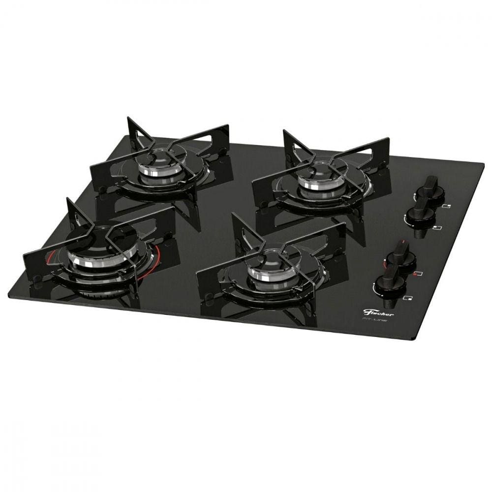 Fogão Cooktop Fischer 4Q FIT LINE Gás Mesa Vidro - 26342-57175