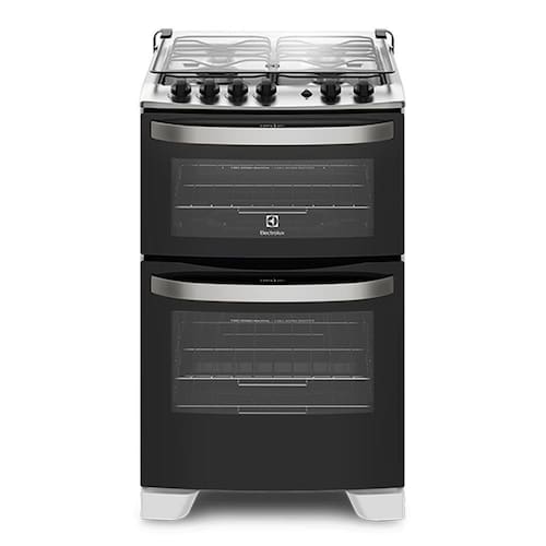 imagem-Fogão de Piso Electrolux 56DAB com porta Full Glass e Duplo Forno 4 Queimadores Branco