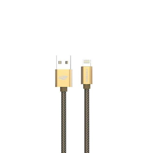Menor preço em Cabo USB C3Tech CB-210GD Nylon Lightning 2A 2 mts Dourado