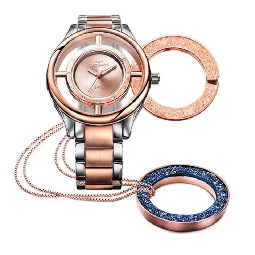 Relógio Technos Feminino Signature Gl30fn/5a Prata Rose Gold | Extra