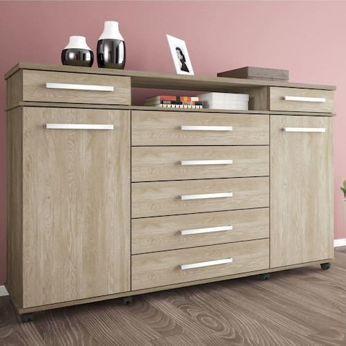 Cômoda 7 Gavetas 2 Portas com Rodízios London Demóbile é ruim? Cômoda 7 Gavetas 2 Portas com Rodízios London Demóbile é boa?