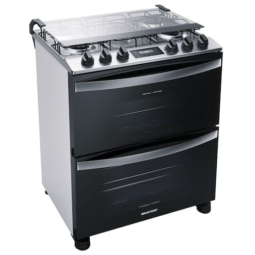 Fogão Brastemp BFD5GCB Duplo Forno 5 Bocas com Turbo Chama e Touch Timer – Branco - 220V Menor preço em Fogão Brastemp BFD5GCB Duplo Forno 5 Bocas com Turbo Chama e Touch Timer – Branco - 220V