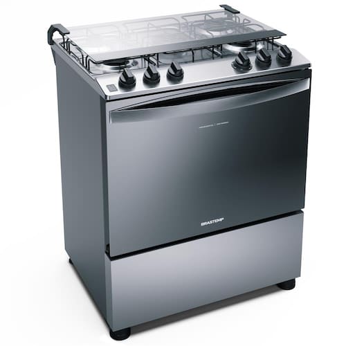 Fogão Brastemp BFS5ECR 5 Bocas com Turbo Chama - Inox Menor preço em Fogão Brastemp BFS5ECR 5 Bocas com Turbo Chama - Inox