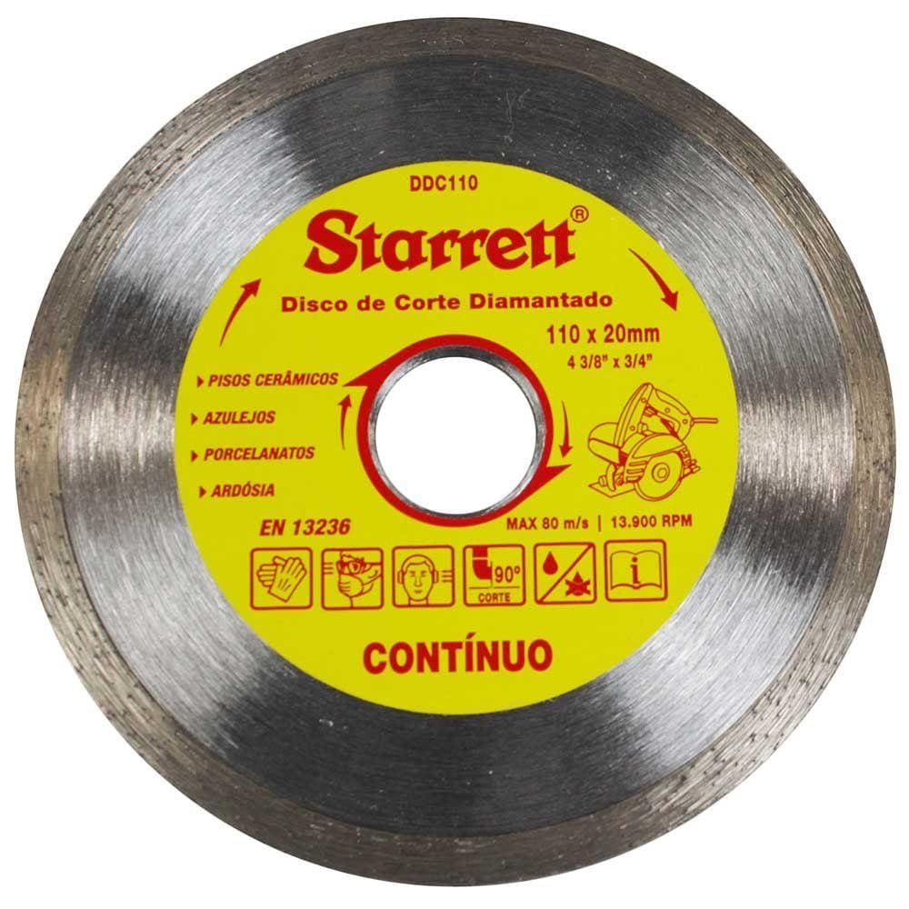 Disco de Corte Diamantado Contínuo de 110 x 20 mm-STARRETT-DDC110