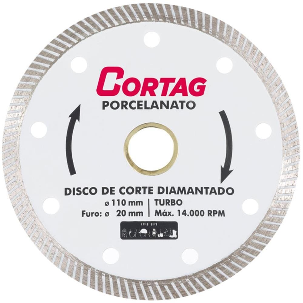 Disco Diamantado Turbo Porcelanato - 60863 - Cortag - Disco Diamantado Turbo Porcelanato - 60863 - Cortag