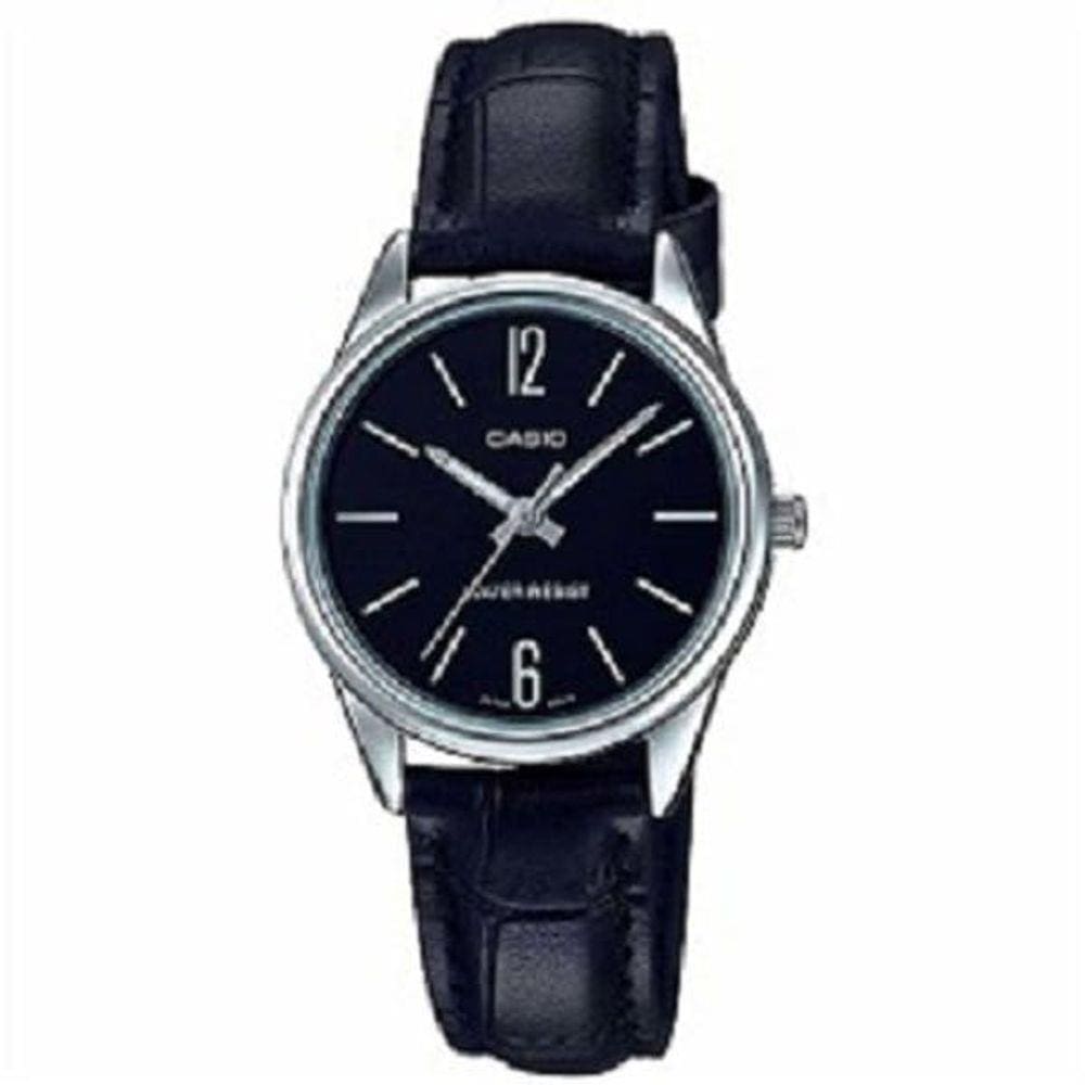 Relogio Casio Feminino Ltp-v005l 1bu Prata Couro Analogico